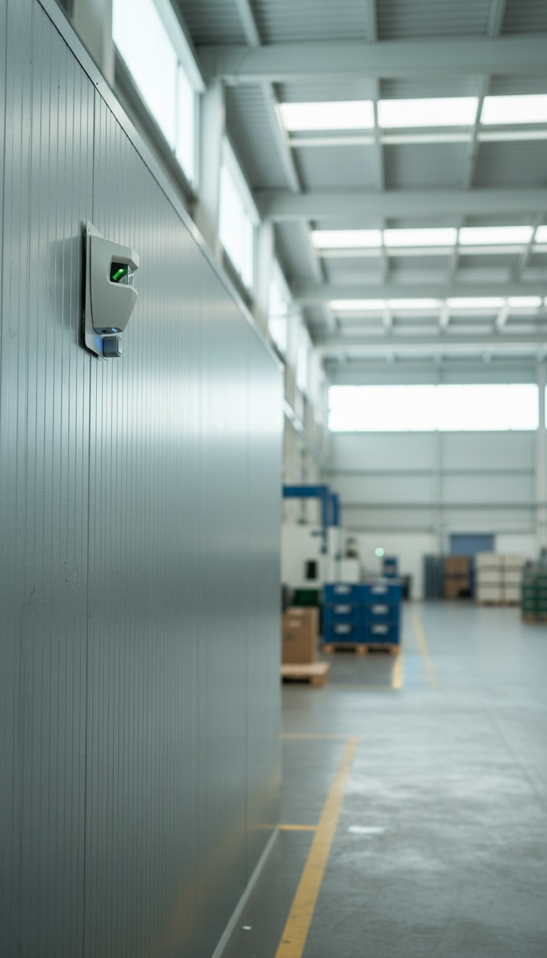 Montierter Indoor Laser zur Vogelabwehr in einer Logistikhalle